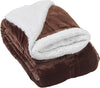 Plush Blanket for Bed and Sofa (60" x 70") Brown/White