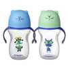 2 - Pack of pasta baby trainer cups, blue and green color