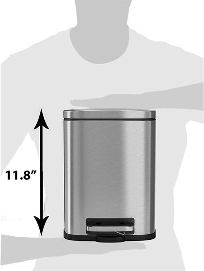 Stainless Steel Bathroom Trash Can,1.32 Gallon