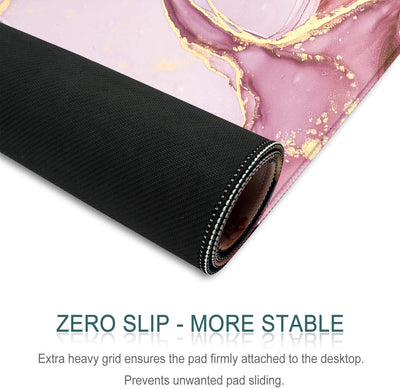 Non-slip mat with stitched edges - Abstract Pink