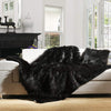 Super Warm Black Faux Fur Luxury Throw Blanket 50" x 60"