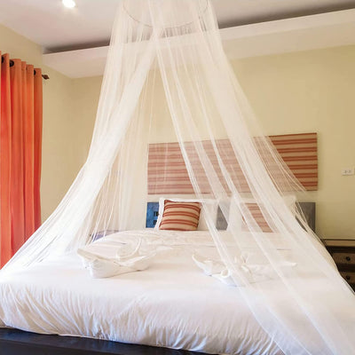 Round Hoop Bed Canopy Net (White)