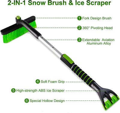 Ice Scraper with Snow Brush for Car Windshield