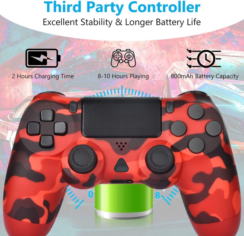 2-pack wireless controllers (titanium blue, red camo controller)