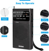 AM FM portable pocket radio with battery and speaker