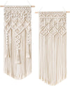 2 Pcs Macrame Woven Wall Hanging Boho Home Chic Bohemian Geometric Art Decor