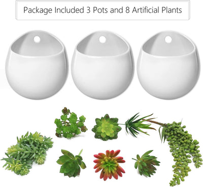 Modern Ceramic Hanging Plant Pot Vase for Home Decor, Set of 3