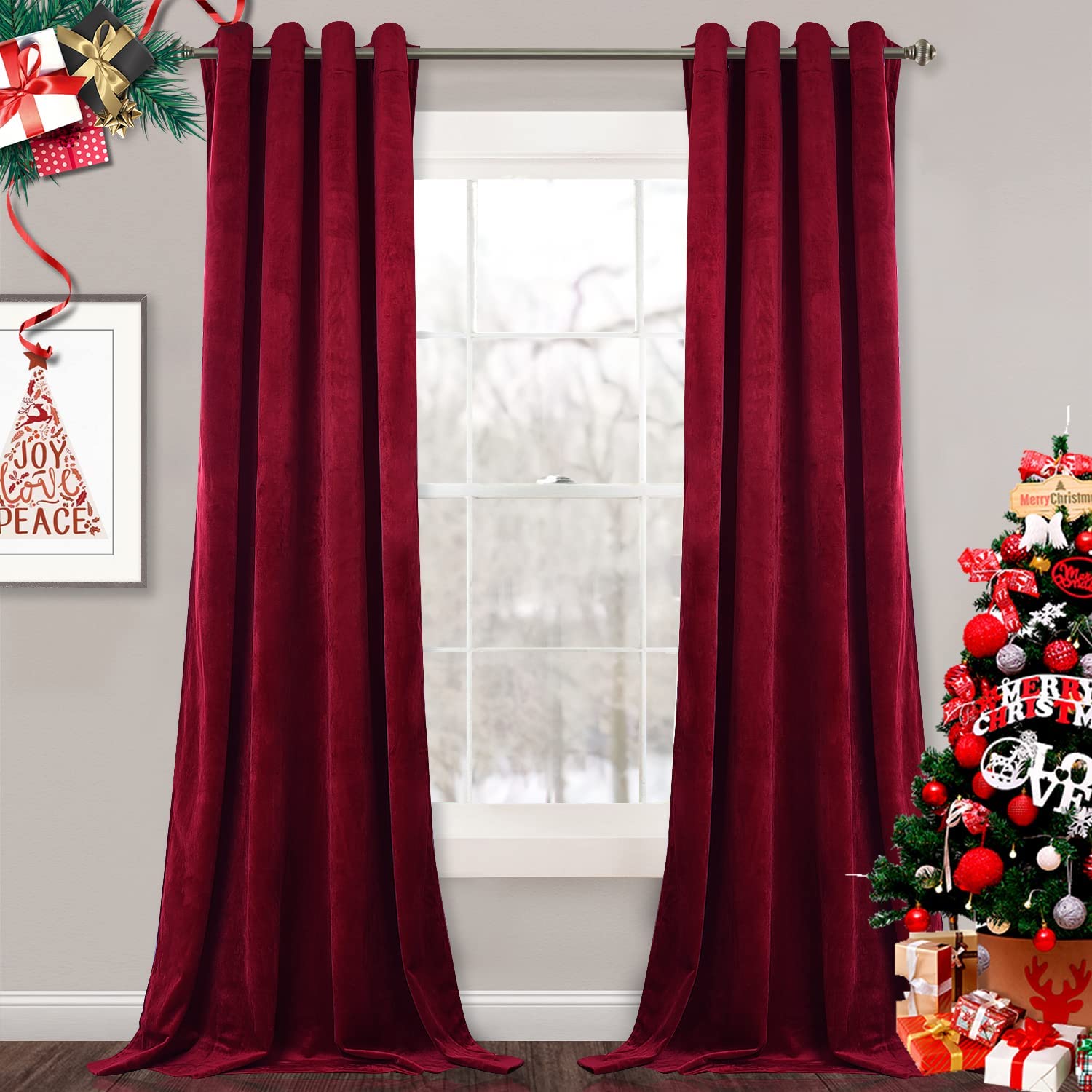 Grommet curtains, thermally insulated 52 x 96 inches, 2 panels