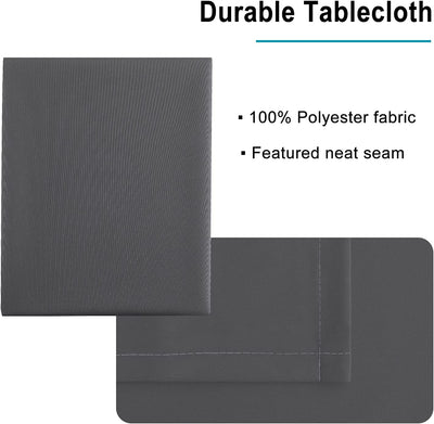 Square Polyester Dining Tablecloth 54 x 54 Inches, Color (Gray)