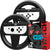 Steering wheels for nintendo, 2 pack, black