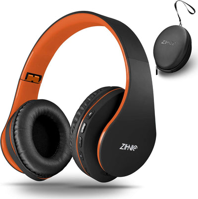 Bluetooth Headphones Over-Ear, Stereo (Black/Orange)