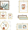 Set of 8 Abstract Gallery Wall Frames with Botanical Plant Decor,