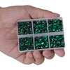 6400 Pieces Champagne Hotfix Rhinestones, Emerald color