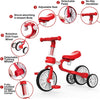 3 in 1 tricycles for children (adjustable seat) Red