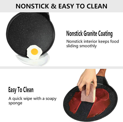 Crepe Pan Pancake Dosa Tawa Pan Nonstick Flat Griddle Frying Skillet Pan for Omelette