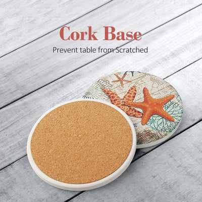 Set of 8 Absorbent Stone Drink Coasters, Assorted