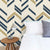 Modern Striped Wallpaper, (17.7"x197") Blue, Gold, Beige