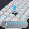 Mechanical gaming keyboard. white keycaps with blue switches