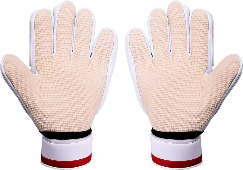 Goalkeeper gloves, with double protection, White, Size 5