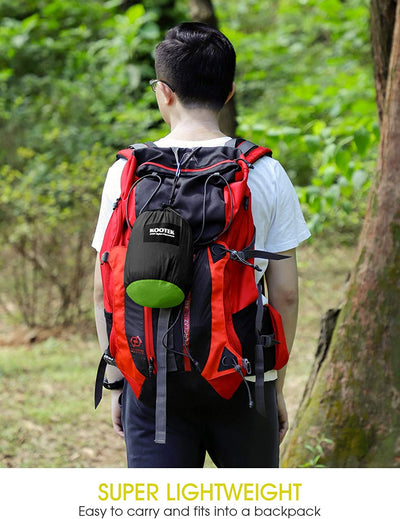 Portable camping hammock with 2 straps, Green & Black