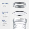 16-ounce canning jars (6-pack) with lids and bands