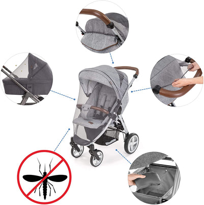 Universal Mesh Net for Baby Stroller and Carrycot (Grey)