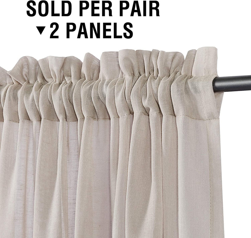 Natural Linen Curtains 108" Long 2 Color 	Linen