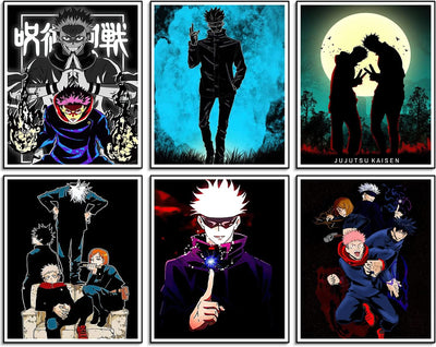 Jujutsu Kaisen Poster Set of 6 Unframed 8X10in