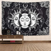 Burning Sun Tapestry, (Black White), Polyester