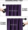 100% Cotton Bedroom Curtains, 52" x 84" L, Purple