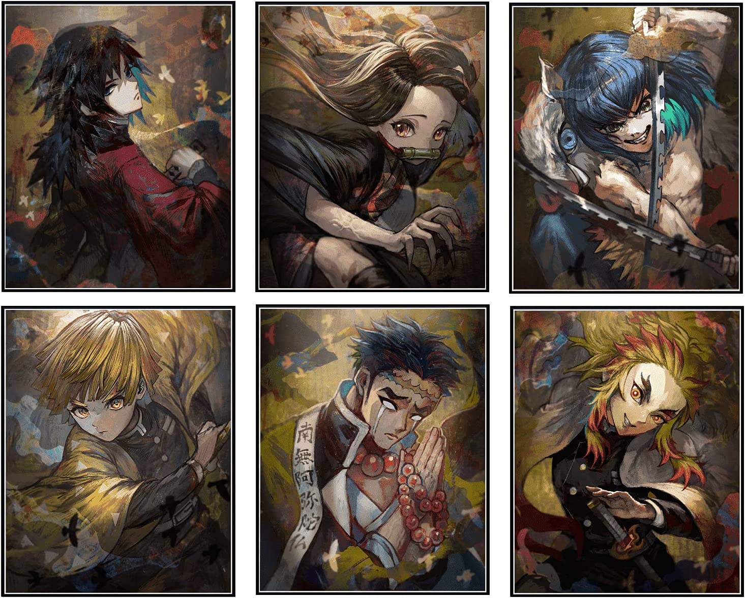 Kimetsu no yaiba poster Set of 6 unframed 8X10in