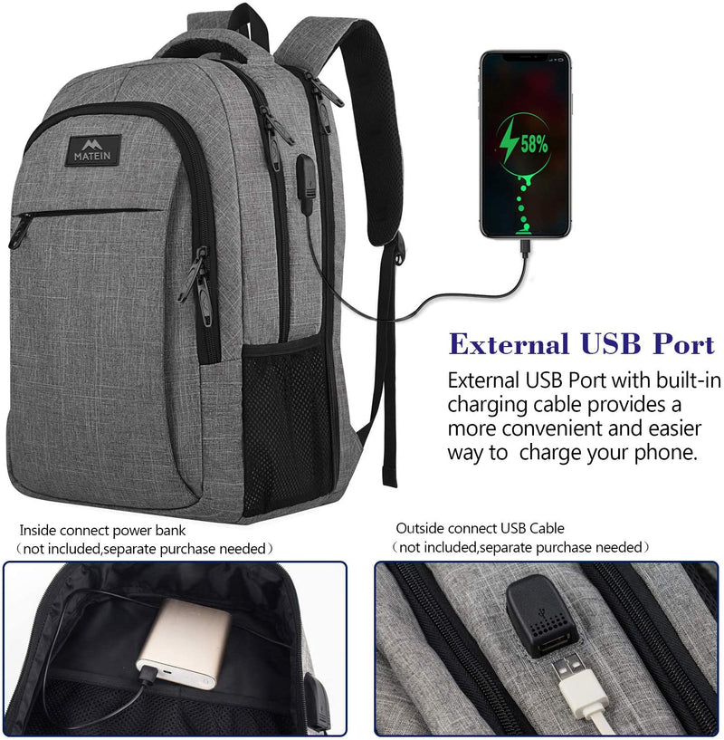 large travel backpack with usb charging port, water resistant