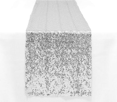 12" x 72" Sequin Table Runner, Color: Silver