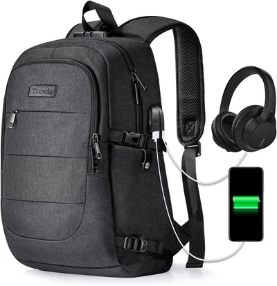 Waterproof, anti-theft computer backpack with Usb port, padlock