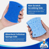 Double-sided sponge for washing dishes, 12 pack