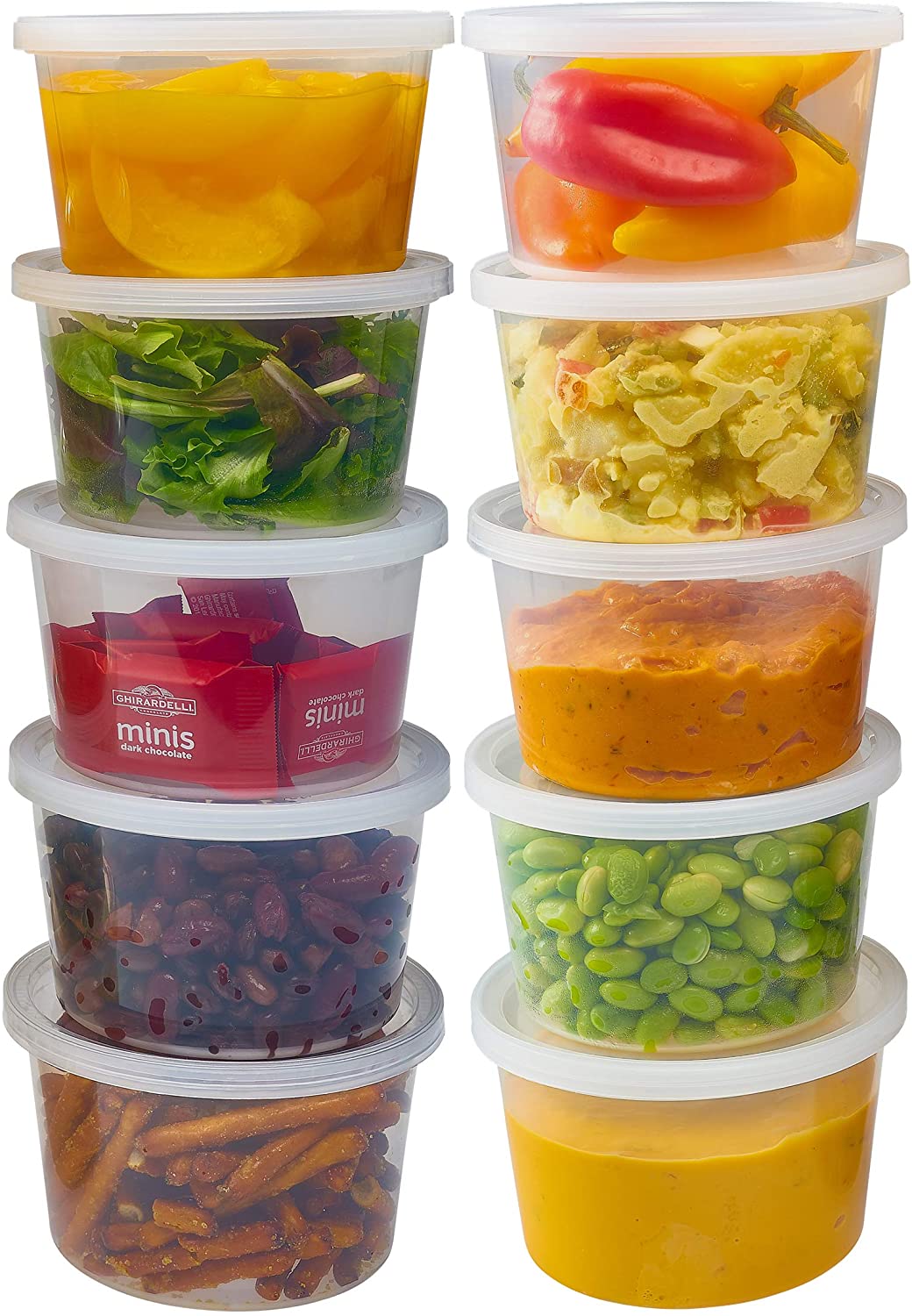 40-Pack Clear Plastic Food Storage Containers (16 oz)