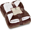 Plush Blanket for Bed and Sofa (60" x 70") Brown/White