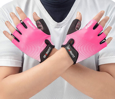 Cycling gloves, Non-slip (Pink color)