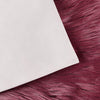 2' x 3' Premium Soft Faux Fur Area Rug for Bedroom, Burgundy