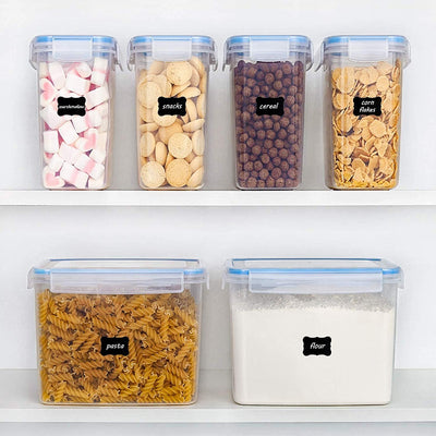 6 Airtight Plastic Food Storage Containers