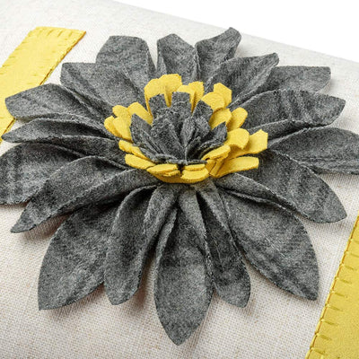 Sunflower Pillow Covers 14x20 Inches, (Yellow & Grey)