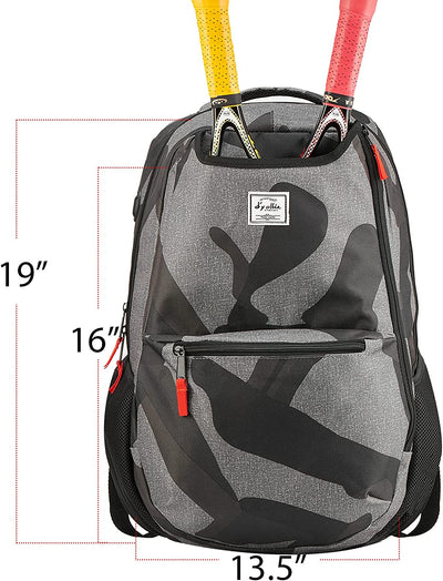 Sports tennis bag with USB charging port, Backpack- Camouflage