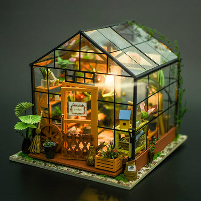 Mini greenhouse, with led lights, with furniture