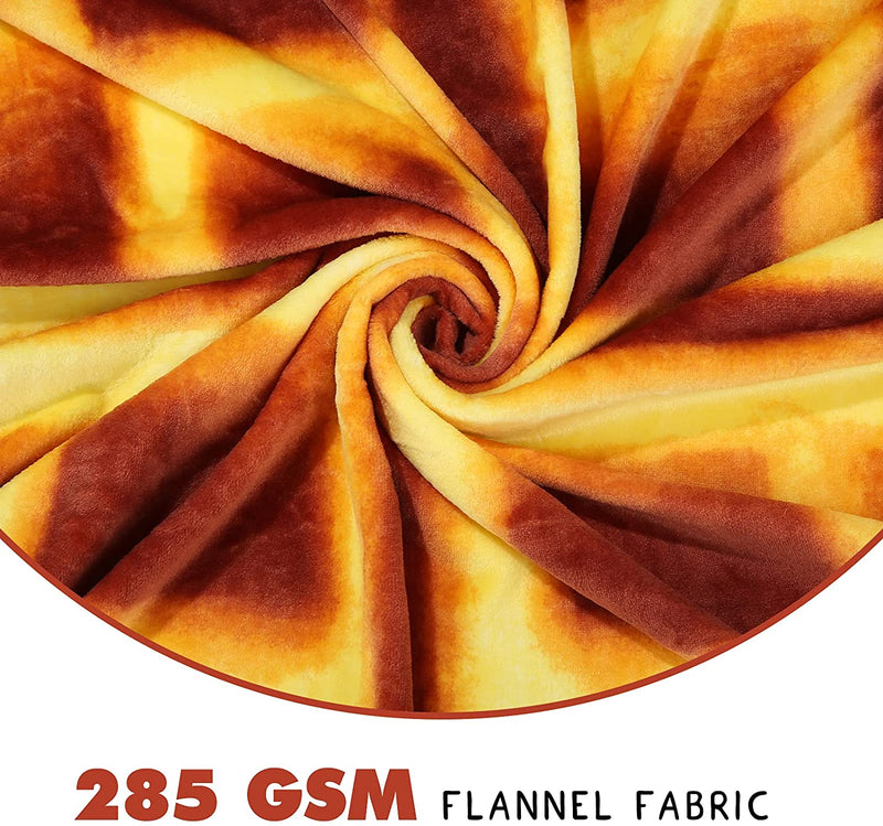 flannel waffle blanket, color: Brown and yellow, size: 71 inches