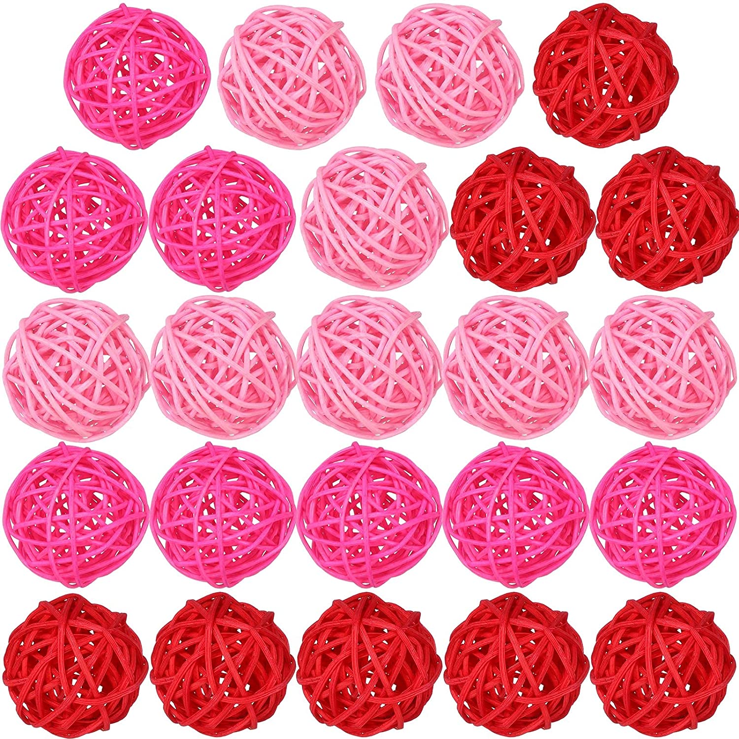 Rattan decorative spheres, 24 pcs