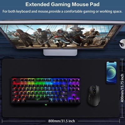 Gaming Mouse Pad, XXL Large Big Computer Keyboard