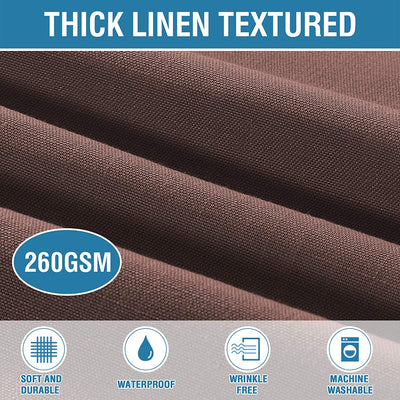 Round linen tablecloth, 54" X 80" (Color: Chocolate)