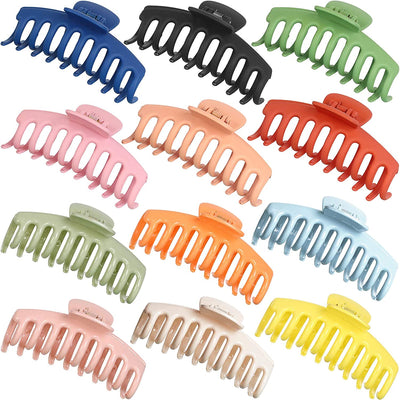 12 large hair clips, 12 colors