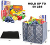 12 Extra Large Reusable Grocery Bags (Grey/Navy/Teal/Blue/Black)