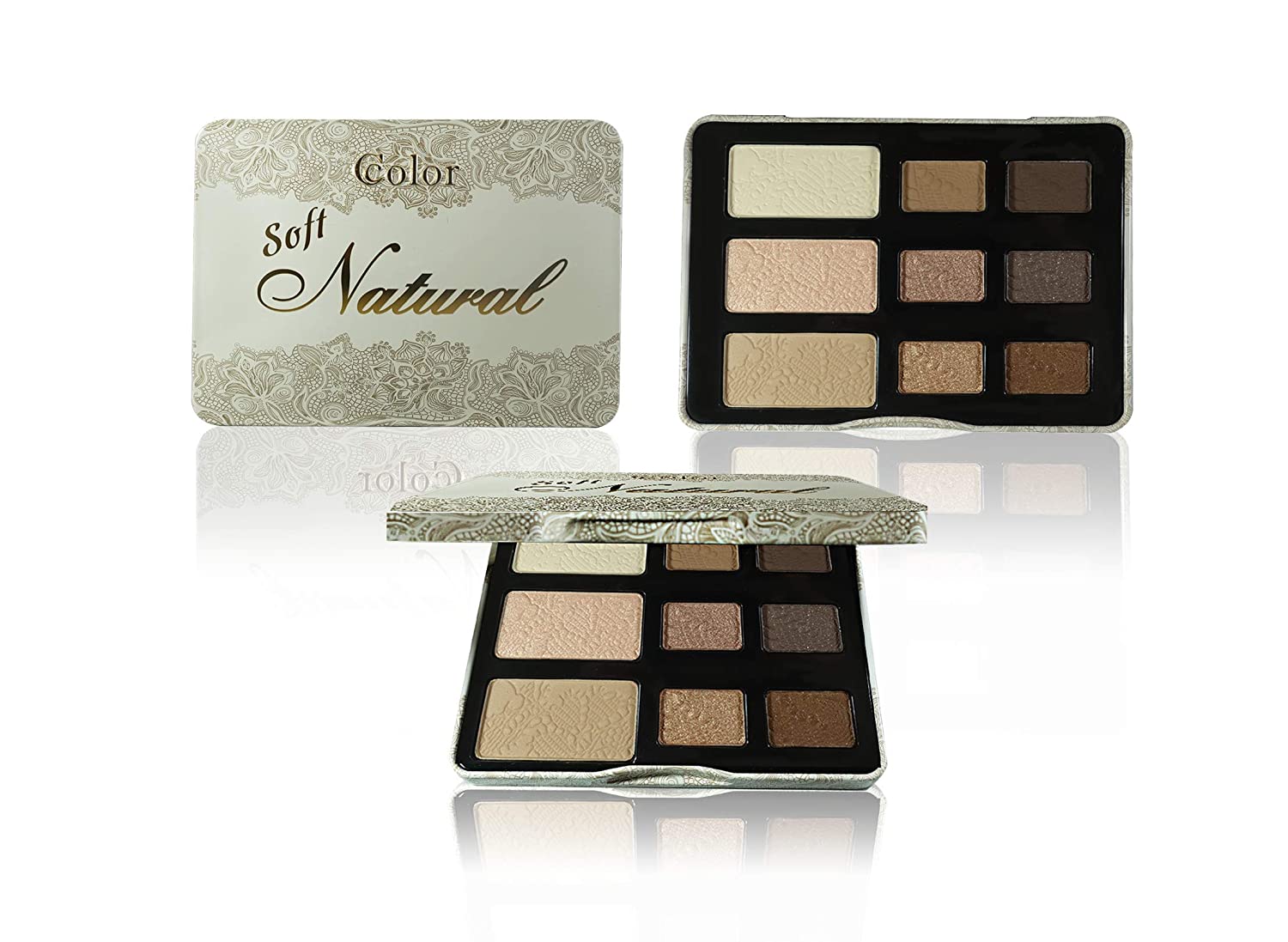 High pigmented 9 color eyeshadow palette, soft natural